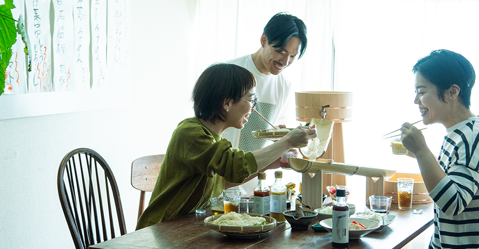 おうちで、流しそうめん