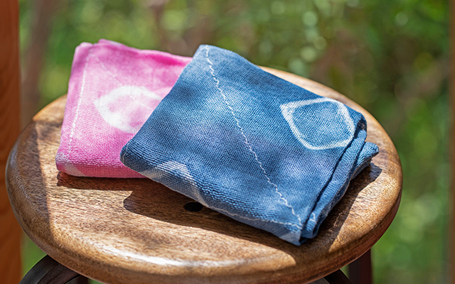 自分だけの花ふきん染め体験