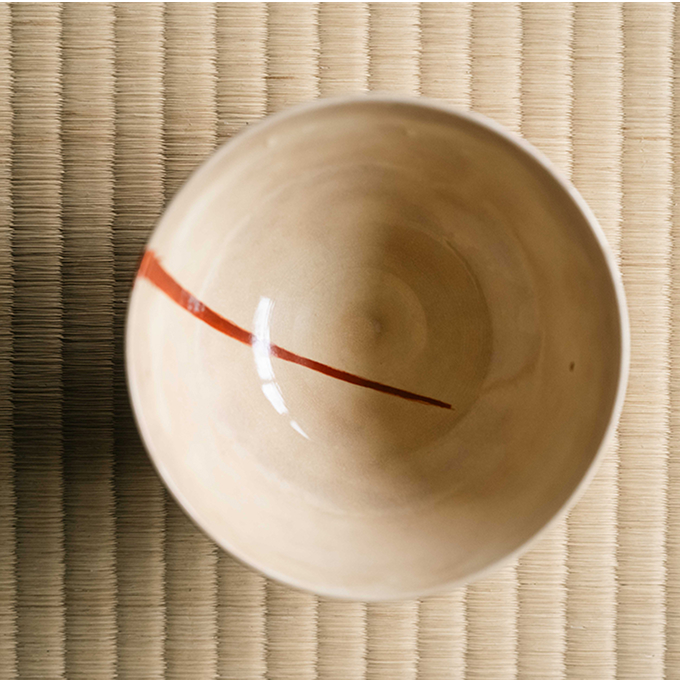 海老柄の抹茶碗