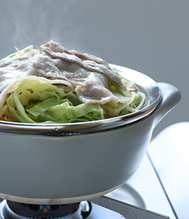 蒸したら、いただきます。