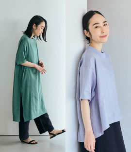 とろみ麻のTシャツ