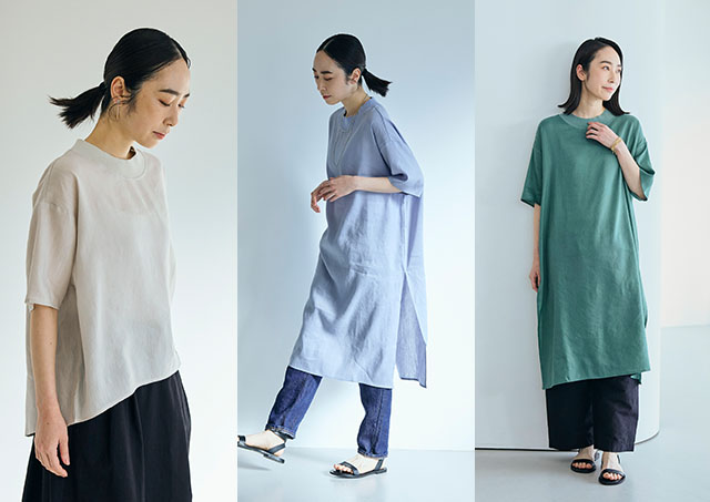 とろみ麻のTシャツ