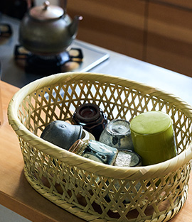 自然素材の水切り「茶碗籠」