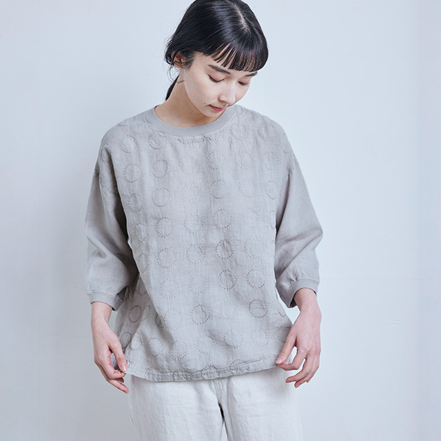 丸紋刺繍の麻布Ｔシャツ｜衣料品｜中川政七商店 公式サイト
