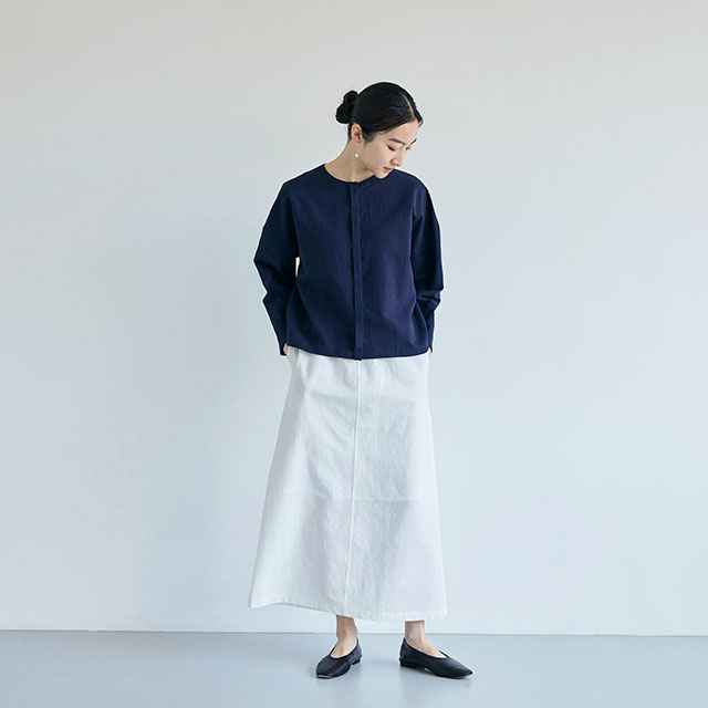 綿麻の畝織　羽織ブラウス