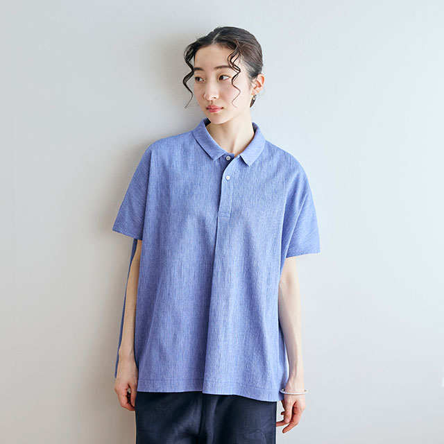 高島ちぢみのワイドシャツ