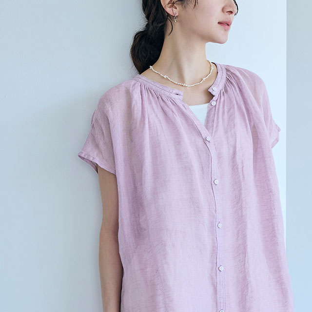麻のかや織　羽織ワンピース