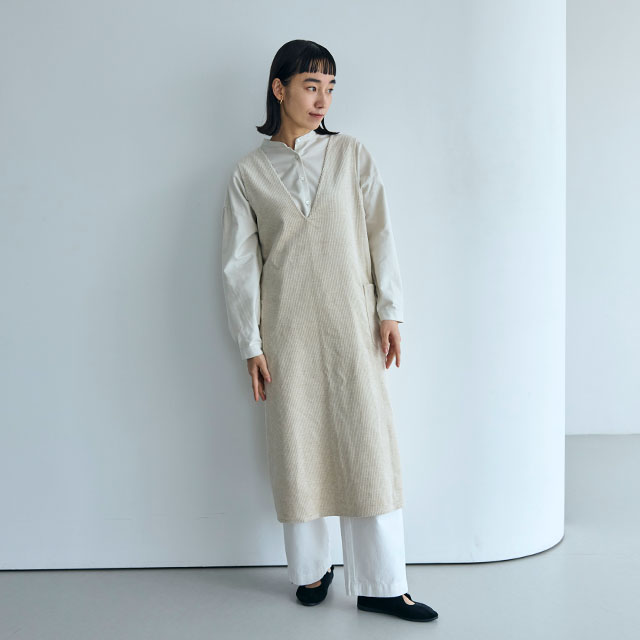 綿麻のコール天 ジャンパースカート