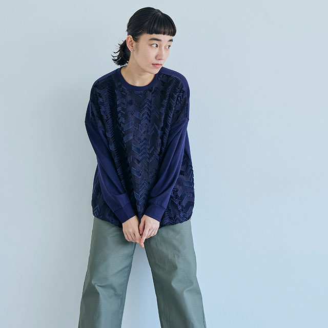 めぐり布 後ろボタンカットソー