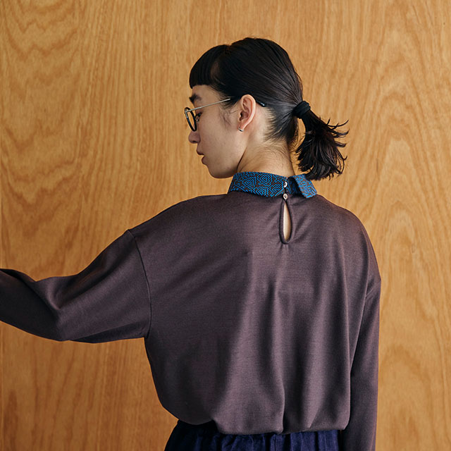 めぐり布 襟付きカットソー