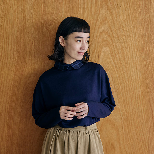 めぐり布 襟付きカットソー