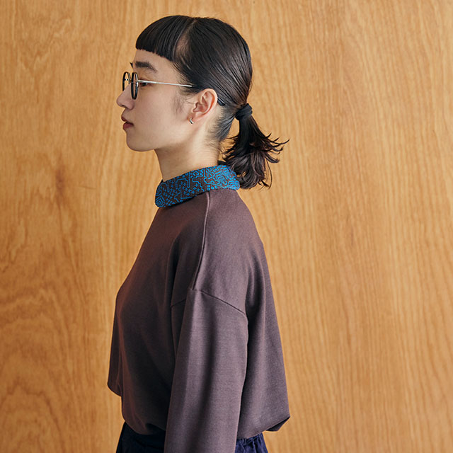 めぐり布 襟付きカットソー