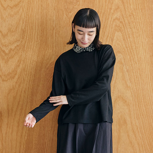 めぐり布 襟付きカットソー