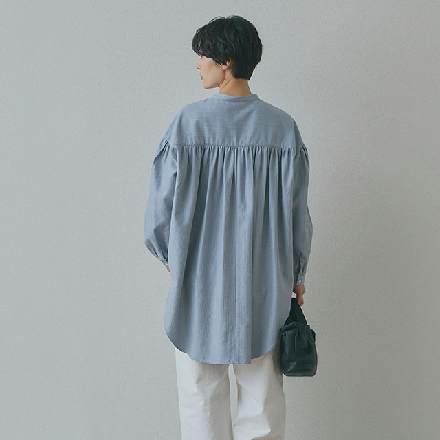 やわらかネルのバックギャザーロングブラウス｜衣料品｜中川政七