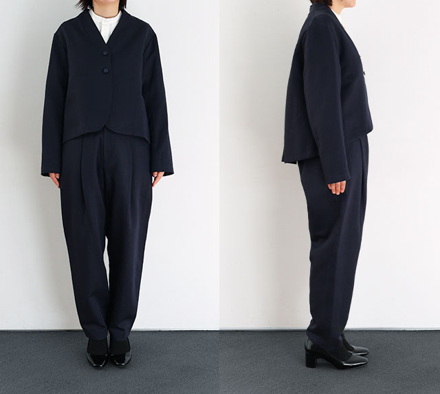 リネンコットンとサテンのジャケット