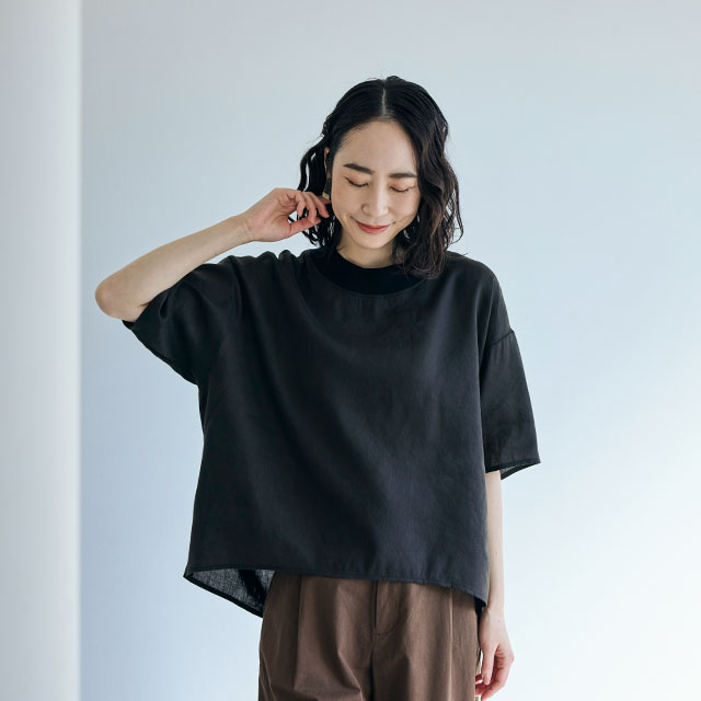 とろみ麻のＴシャツ