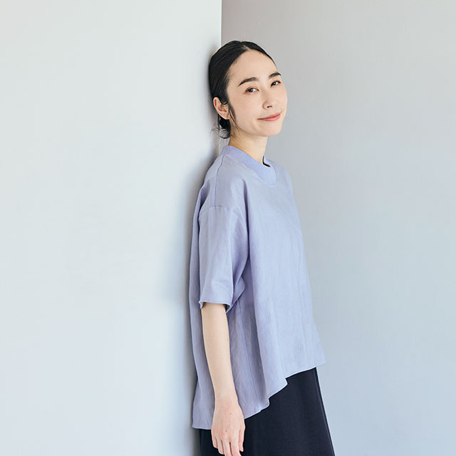 とろみ麻のＴシャツ