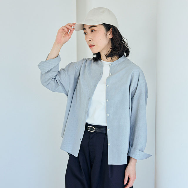 ドットドビーのブラウス