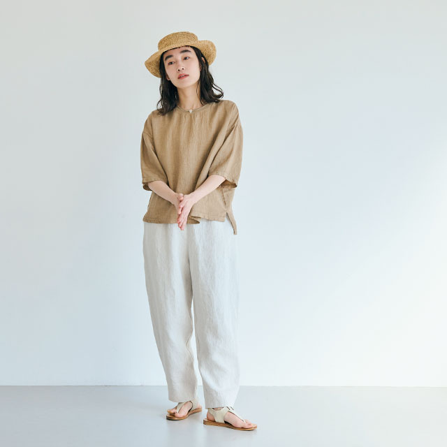 麻布Tシャツ ワイド