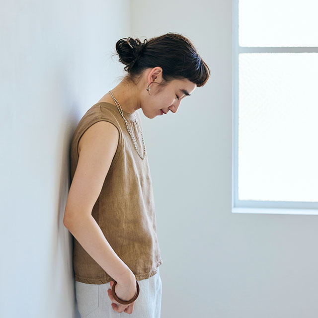 麻布Tシャツ タンクトップ
