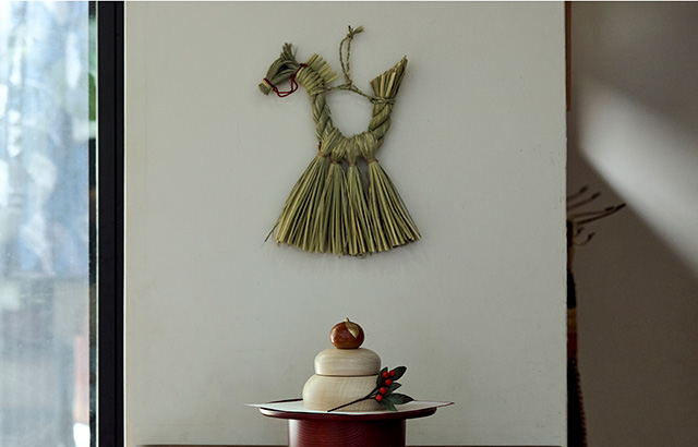 縁起のいい「勝藁」で作ったしめ飾り