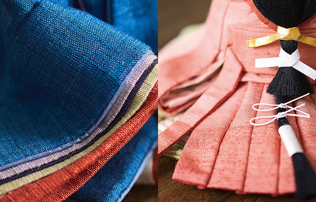 草木染めの色が際立つ「無地」の生地