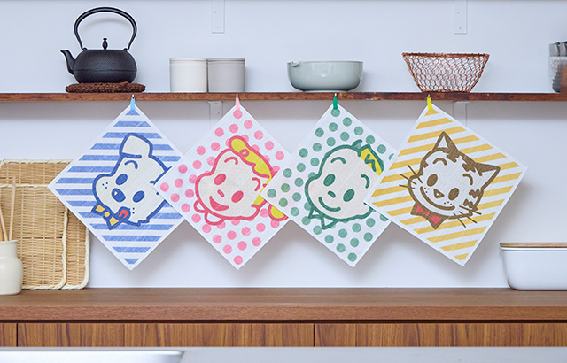懐かしくて新しい、ポップなかや織ふきん