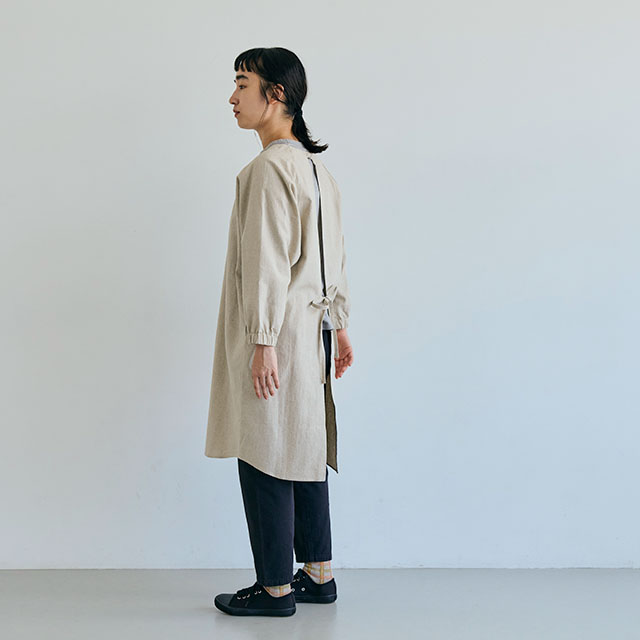 綿麻割烹着 ロング丈