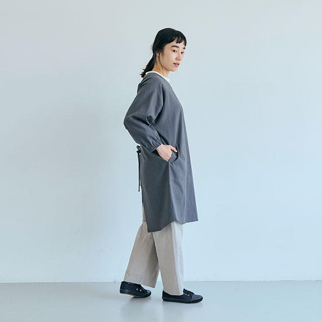 綿麻割烹着 ロング丈