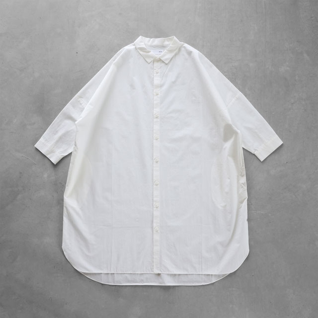 タイプライタークロスロングシャツ 200　白 ユニセックス