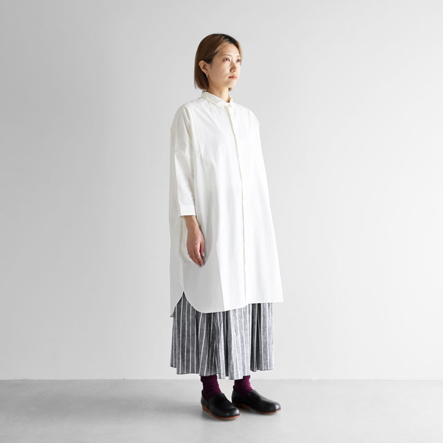 タイプライタークロスロングシャツ 200　白 ユニセックス