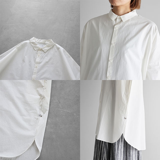 タイプライタークロスロングシャツ 200　白 ユニセックス