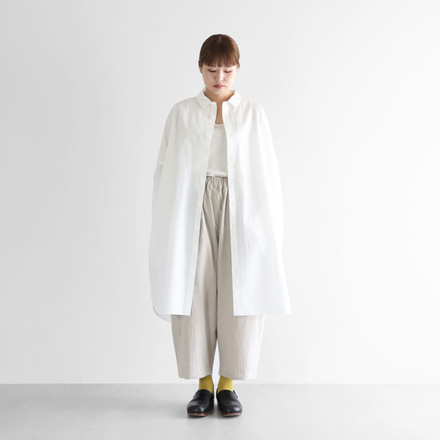 タイプライタークロスロングシャツ 200　白 ユニセックス