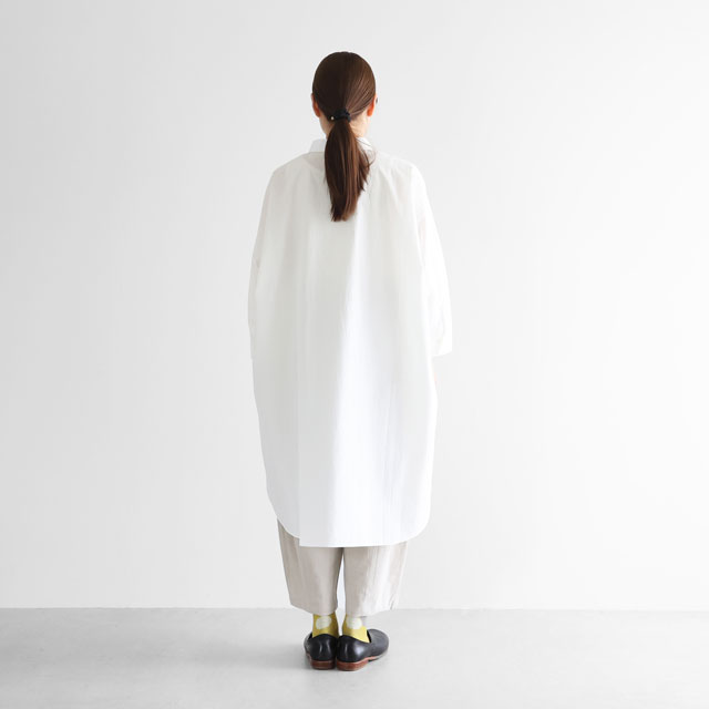 タイプライタークロスロングシャツ 200　白 ユニセックス