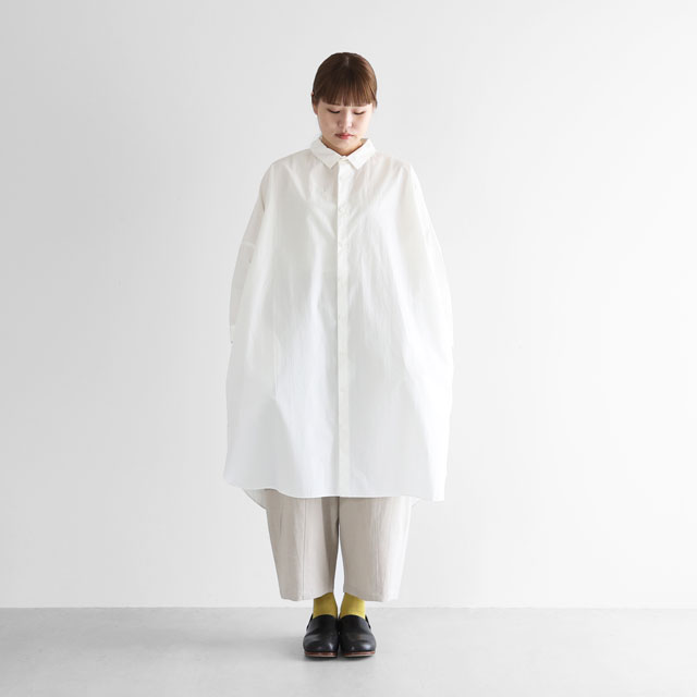 タイプライタークロスロングシャツ 200　白 ユニセックス