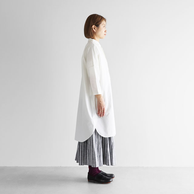 タイプライタークロスロングシャツ 200　白 ユニセックス