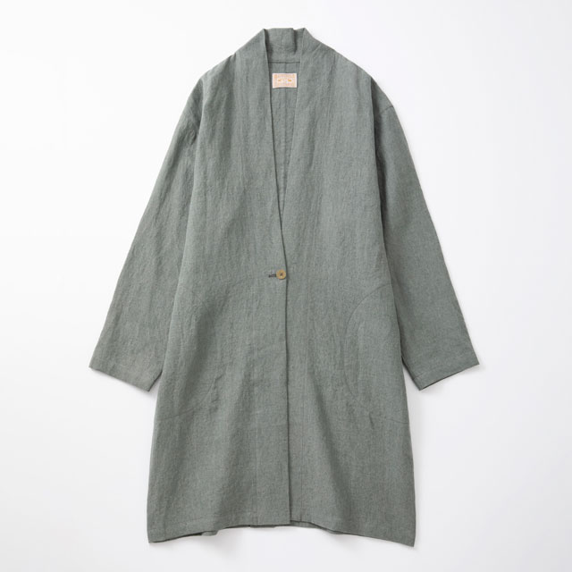 厚手麻の羽織コート
