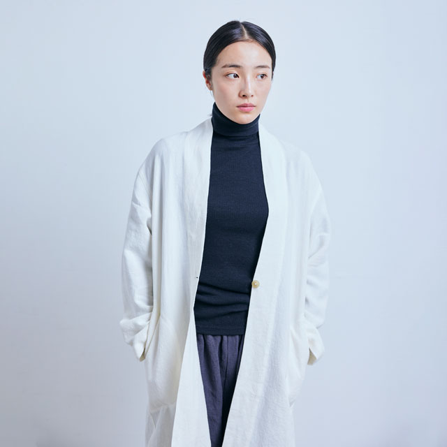 厚手麻の羽織コート
