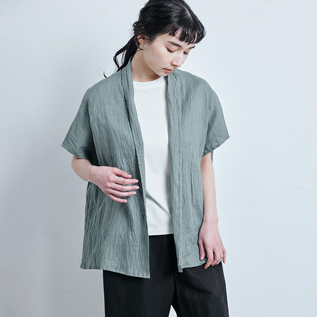 【WEB限定】麻の皺(しわ)　羽織ブラウス