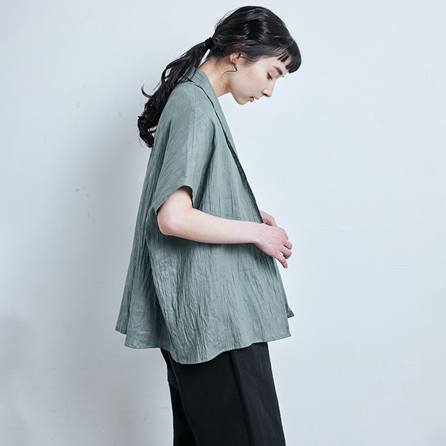 【WEB限定】麻の皺(しわ)　羽織ブラウス