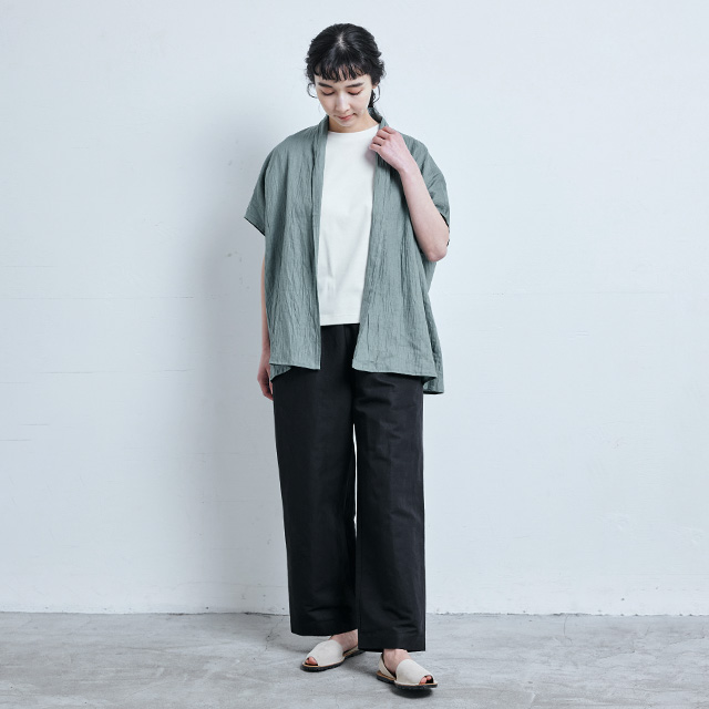 【WEB限定】麻の皺(しわ)　羽織ブラウス