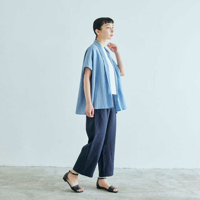 【WEB限定】麻の皺(しわ)　羽織ブラウス