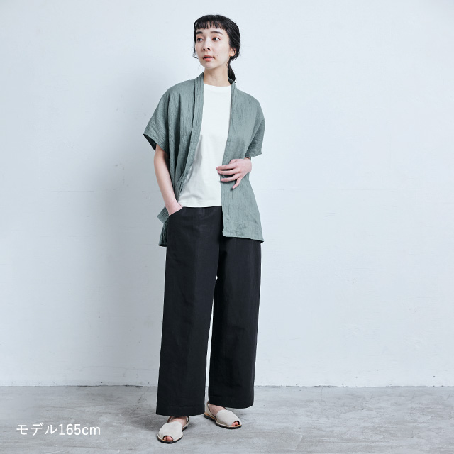 【WEB限定】麻の皺(しわ)　羽織ブラウス