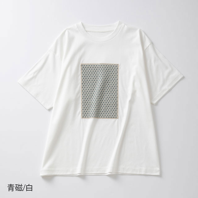 布ぬのTシャツ　ラッセル編み