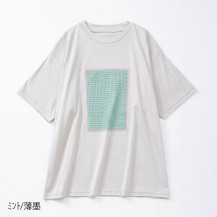 布ぬのTシャツ　ラッセル編み