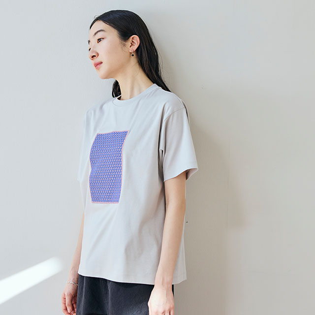 布ぬのTシャツ　ラッセル編み