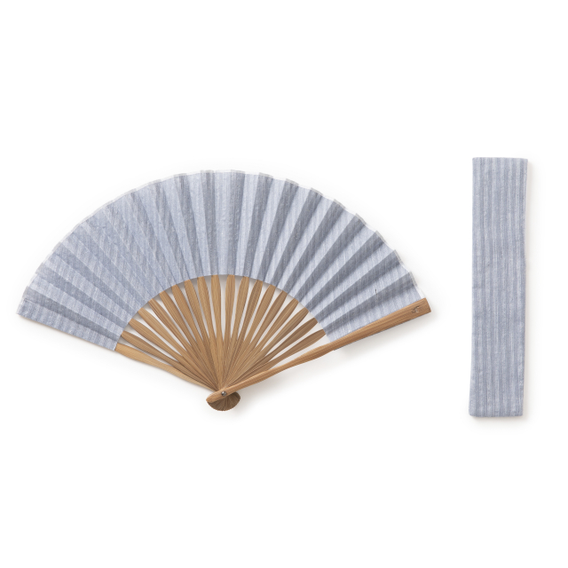 追撚綿とリネンの紳士用扇子