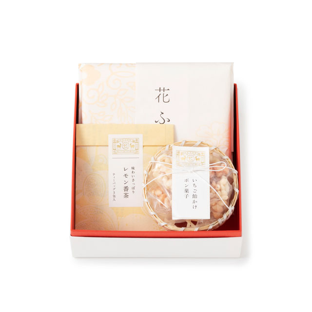番茶　小袋/番茶菓子/花ふきん