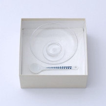 硝子の涼菓皿 / 磁器のスプーン 藤
