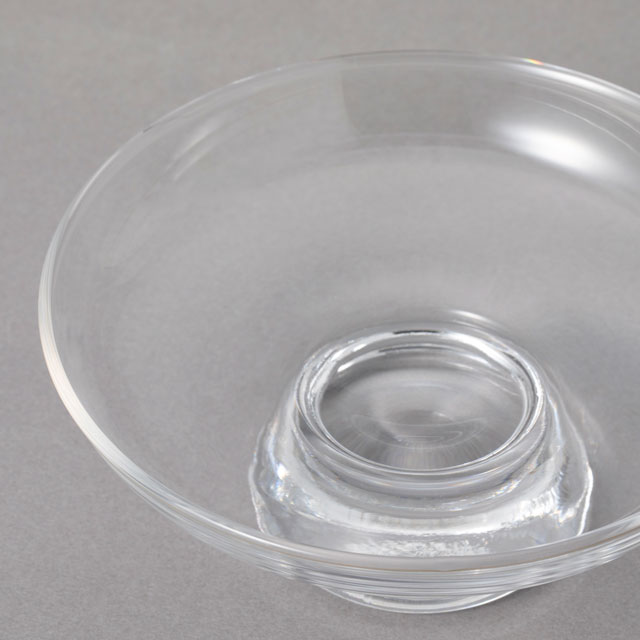 硝子の涼菓皿 / 磁器のスプーン 藤